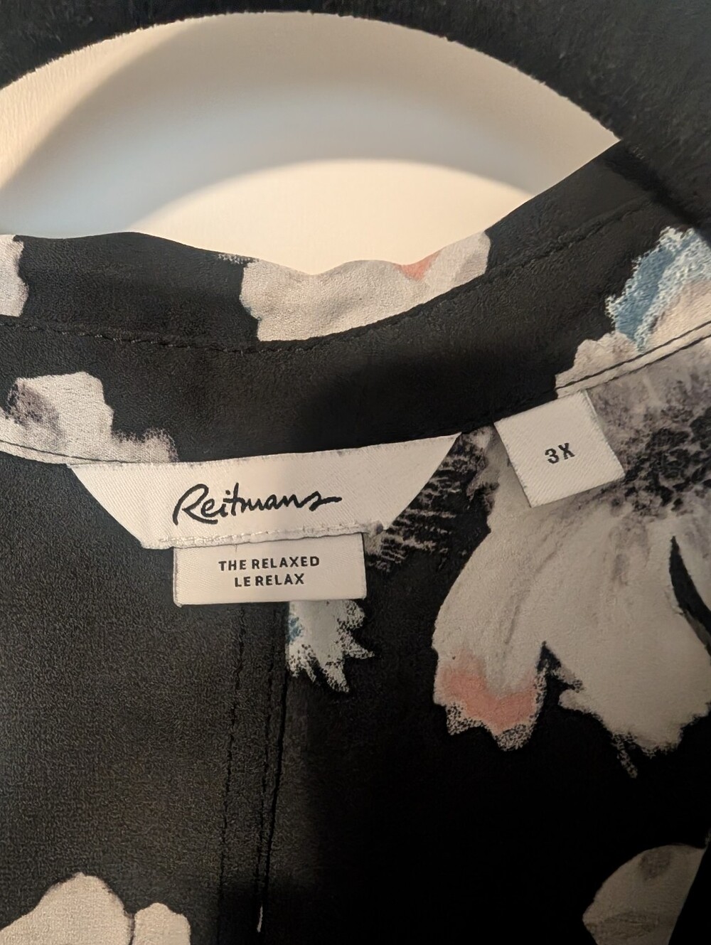 Reitmans Black Floral Button-Front Blouse - Picture 2 of 6